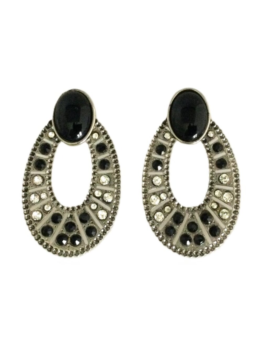 Ultra Heavy 28g Vintage Oversized Rhinestone Chandelier Earrings Gala